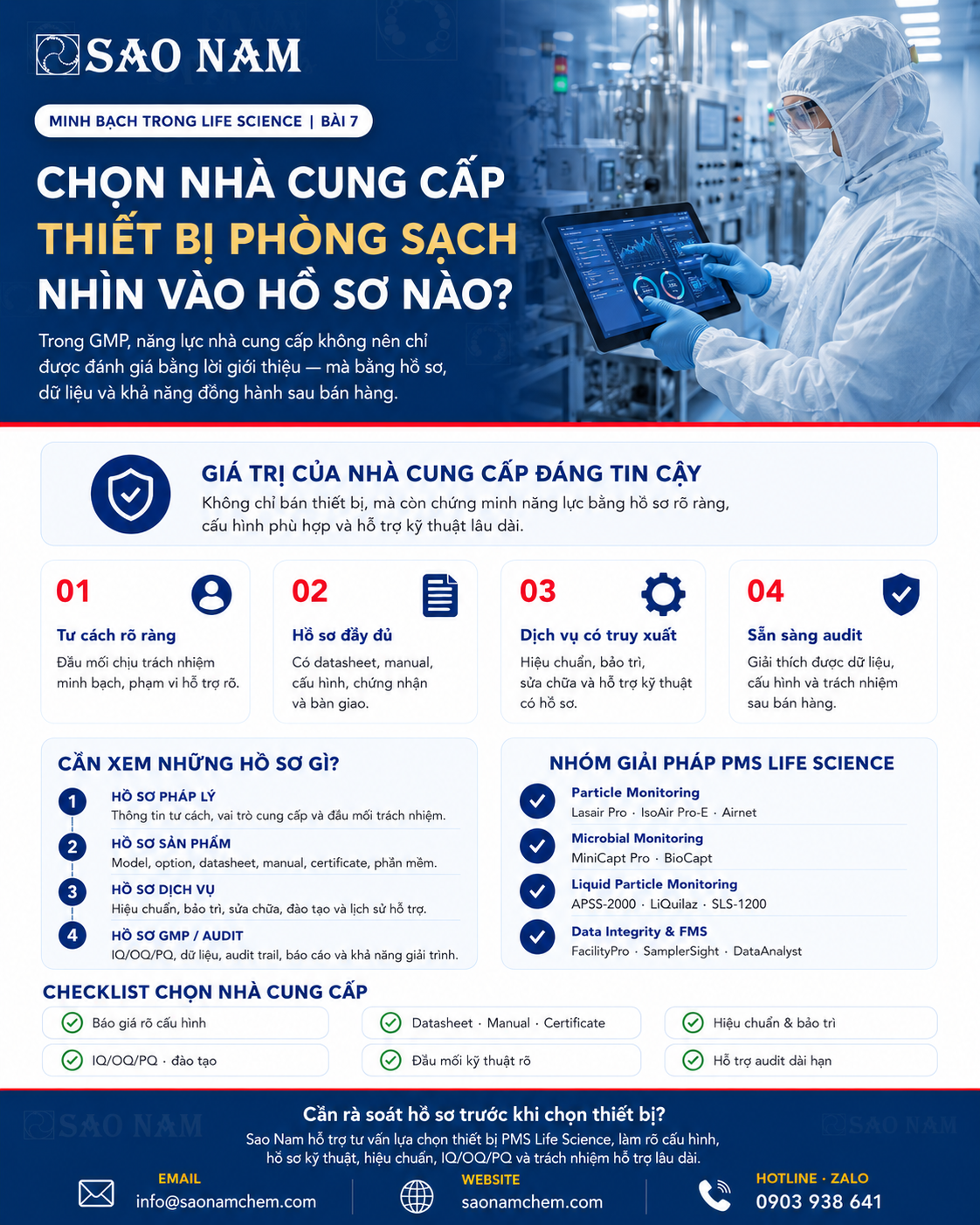 Chọn nhà cung cấp thiết bị phòng sạch: nhìn vào hồ sơ nào?